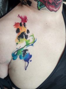 Watercolor tattoo paw