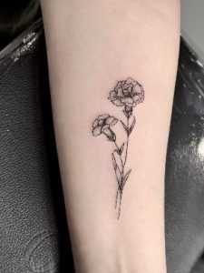 birth flower tattoo minimilist tattoo