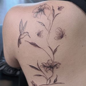 Floral tattoo by Bella at legendary tattoo