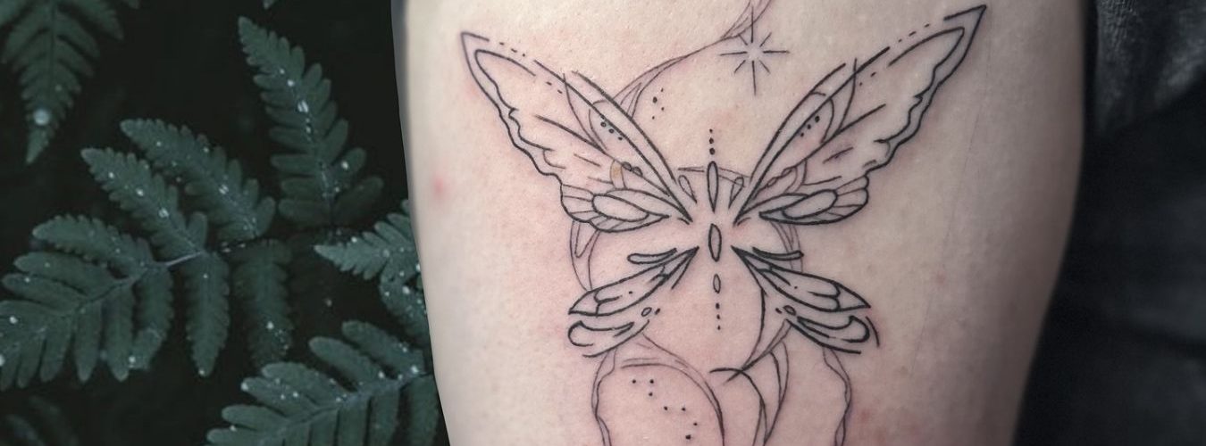 Butterfly Tattoo on arm by Isabella Roberts at Legendary Tattoos in Las Vegas, Nevada.